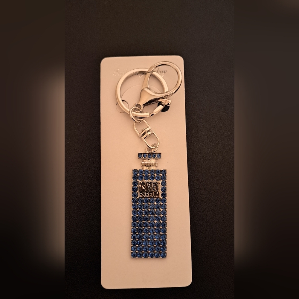 Blue Rhinestone Keychain charm NWT - Picture 2 of 3